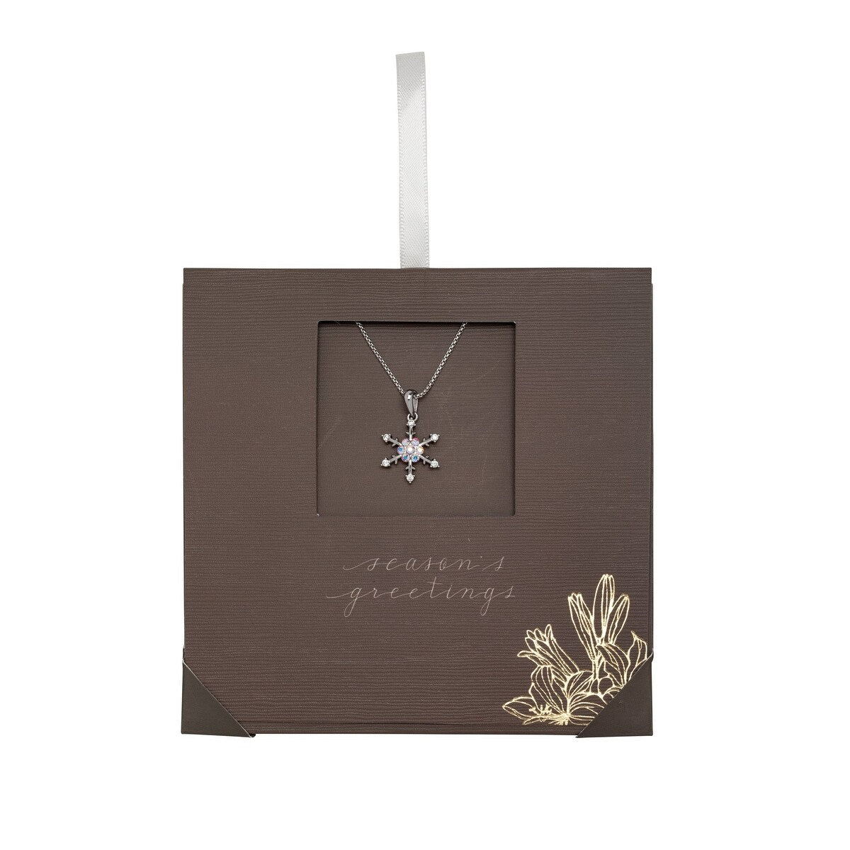 Ultimate Aurora Borealis Swarovski Crystal Snowflake Pendant Necklace - Premium White Elegance