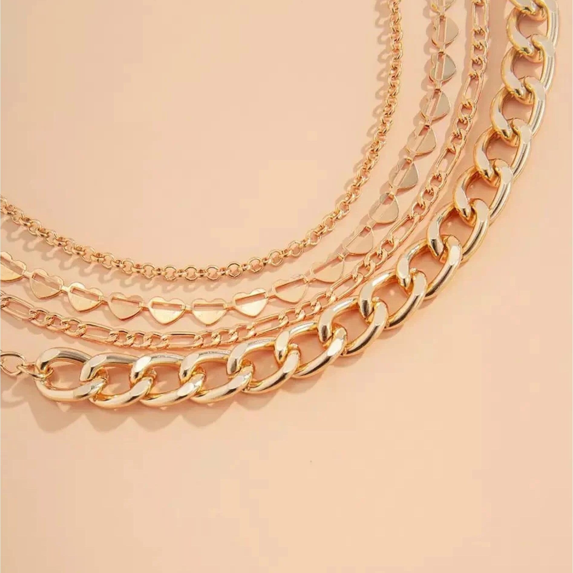Premium Goldtone Chain Link Bracelet Set - Ultimate Layering Collection