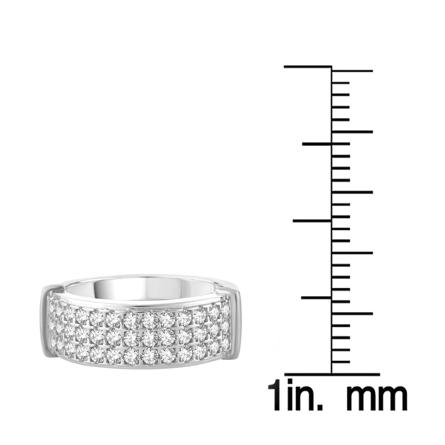 Premium Sterling Silver Band Ring with Natural White Zircon