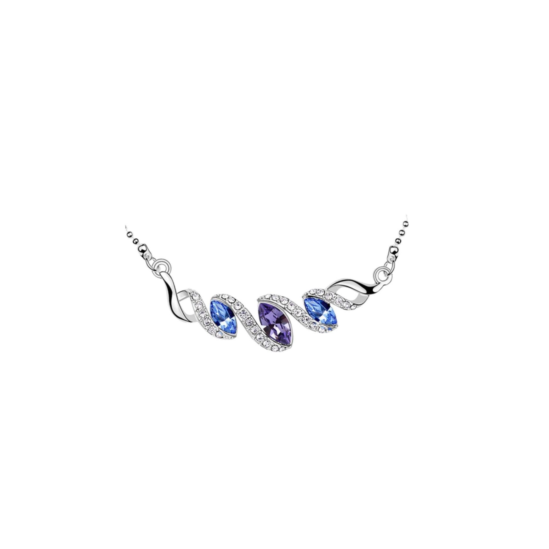 Premium Tanzanite Blue Wave Swarovski Crystal Necklace
