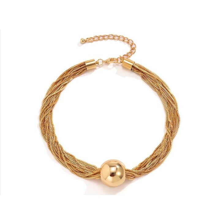 Premium Goldtone Multichain Statement Necklace - Elegant & Adjustable