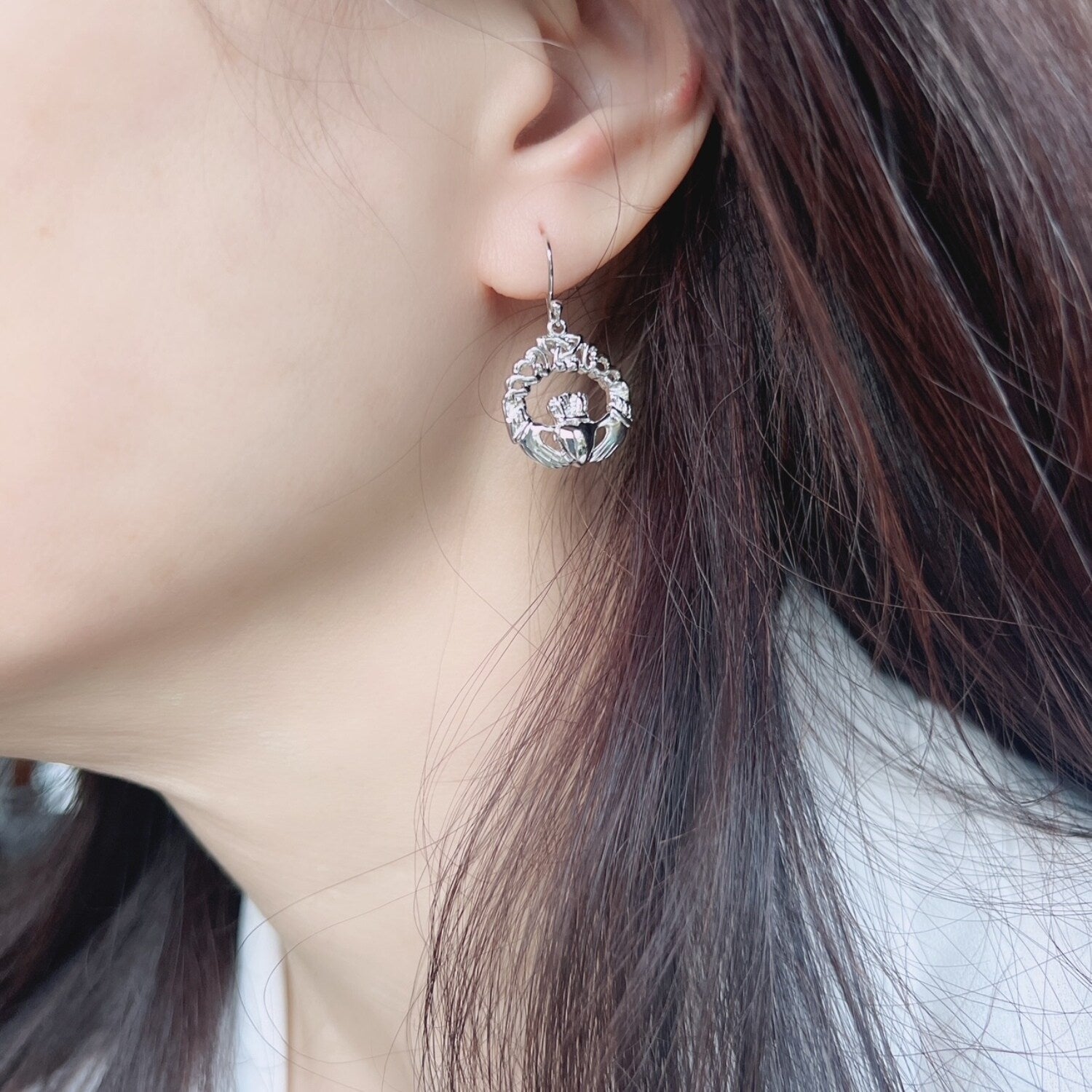 Premium Sterling Silver Claddagh Earrings - Symbol of Love